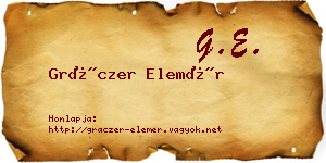 Gráczer Elemér névjegykártya